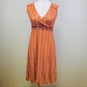 Max Studio Orange & Cream Dress, Size S